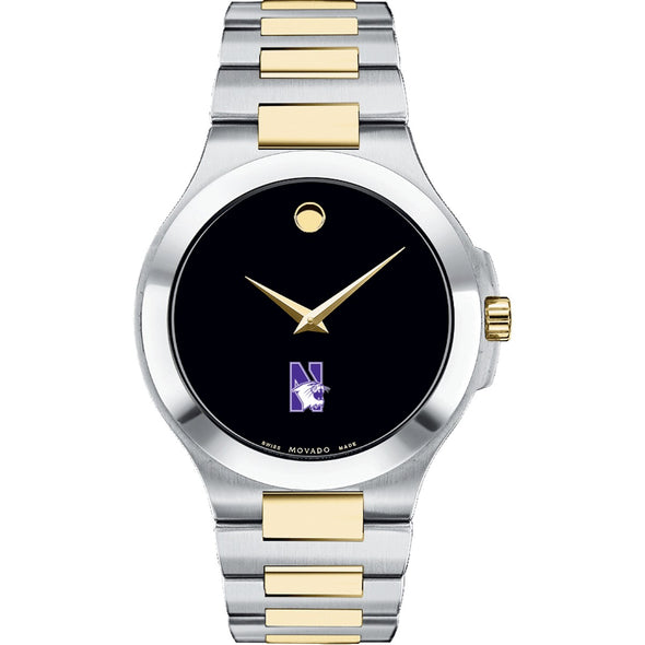 Northwestern Men&#39;s Movado Collection Two-Tone Watch with Black Dial Shot #2