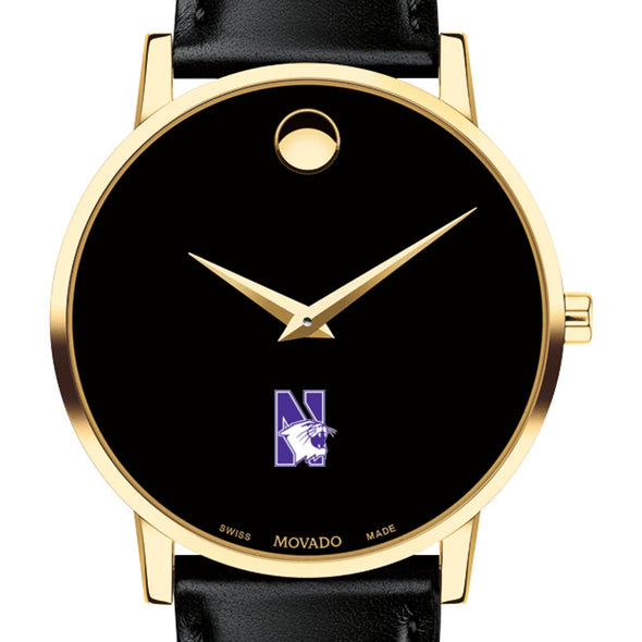 Northwestern Men&#39;s Movado Gold Museum Classic Leather Shot #1