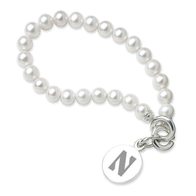Northwestern Pearl Bracelet with Sterling Silver Charm Shot #1