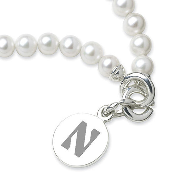 Northwestern Pearl Bracelet with Sterling Silver Charm Shot #2