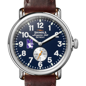 Northwestern Shinola Watch, The Runwell 41 mm Midnight Blue Dial Shot #1