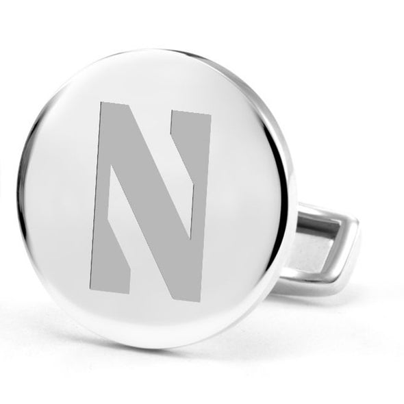 Northwestern University Cufflinks in Sterling Silver Shot #2