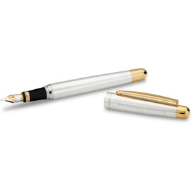 Northwestern University Fountain Pen in Sterling Silver with Gold Trim Shot #1