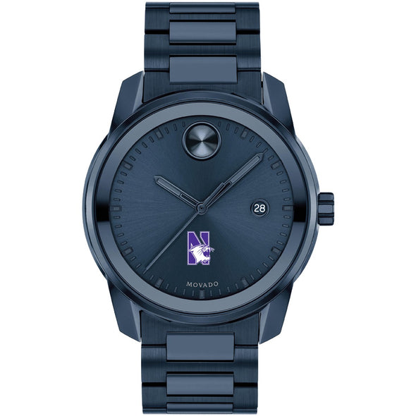 Northwestern University Men's Movado BOLD Blue Ion with Date Window Shot #2