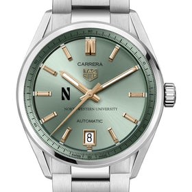 Northwestern Women's TAG Heuer Steel Carrera Automatic with Green Dial Shot #1
