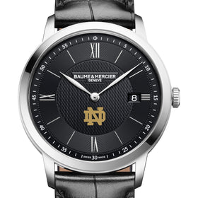 Notre Dame Men's Baume et Mercier 40mm Classima Quartz Watch with Black Dial & Black Leather Strap Shot #1