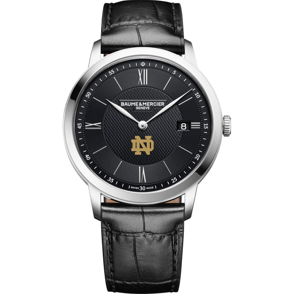 Notre Dame Men's Baume et Mercier 40mm Classima Quartz Watch with Black Dial & Black Leather Strap Shot #2
