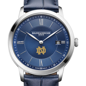 Notre Dame Men's Baume et Mercier 40mm Classima Quartz Watch with Blue Dial & Dark Blue Leather Strap Shot #1