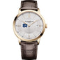 Notre Dame Men's Baume et Mercier 40mm Gold PVD Classima Watch with Silver Dial & Dark Brown Leather Strap Shot #2