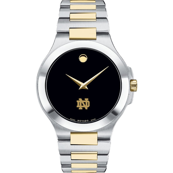 Notre Dame Men&#39;s Movado Collection Two-Tone Watch with Black Dial Shot #2