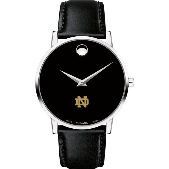 Notre Dame Men&#39;s Movado Museum with Leather Strap Shot #2