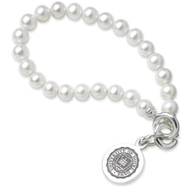 Notre Dame Pearl Bracelet with Sterling Silver Charm Shot #1