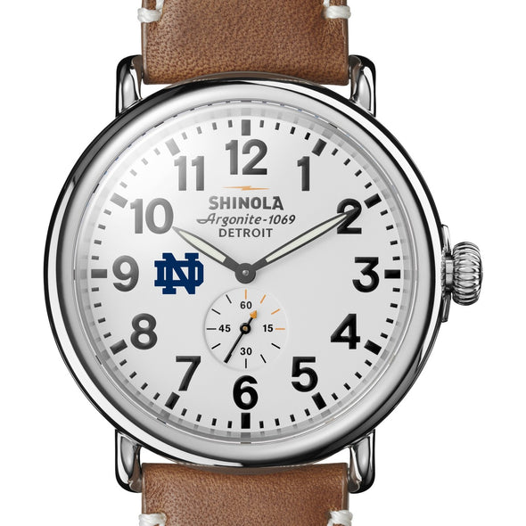 Notre Dame Shinola Watch, The Runwell 47 mm White Dial Shot #1