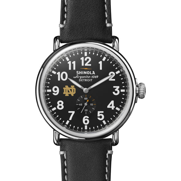 Notre Dame Shinola Watch, The Runwell 47mm Black Dial Shot #2