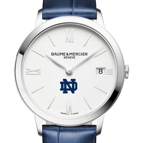Notre Dame Women's Baume et Mercier 36.5mm Classima Watch with White Dial & Blue Leather Strap Shot #1