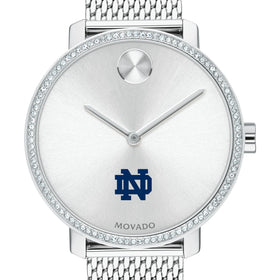 Notre Dame Women&#39;s Movado Bold with Crystal Bezel &amp; Mesh Bracelet Shot #1