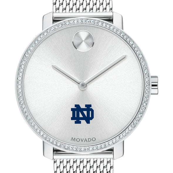 Notre Dame Women&#39;s Movado Bold with Crystal Bezel &amp; Mesh Bracelet Shot #1