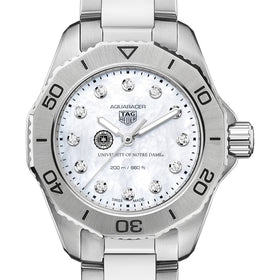 Notre Dame Women&#39;s TAG Heuer Steel Aquaracer with Diamond Dial Shot #1