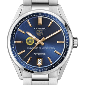 Notre Dame Women's TAG Heuer Steel Carrera Automatic with Blue Dial Shot #1