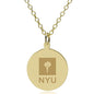 NYU 18K Gold Pendant & Chain Shot #1