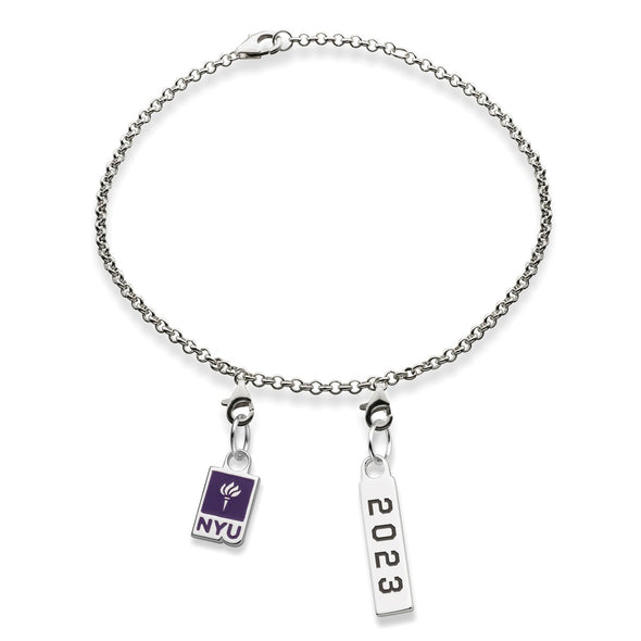 NYU Class Year Sterling Silver Anklet Shot #3