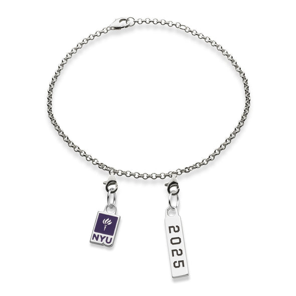 NYU Class Year Sterling Silver Anklet Shot #2