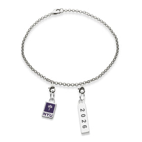 NYU Class Year Sterling Silver Anklet Shot #1