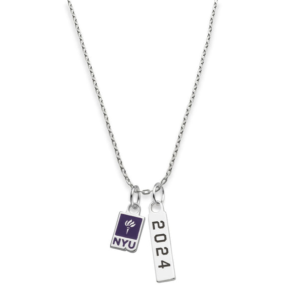 NYU Class Year Sterling Silver Necklace Shot #2