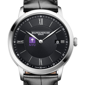 NYU Men's Baume et Mercier 40mm Classima Quartz Watch with Black Dial & Black Leather Strap Shot #1