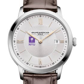 NYU Men's Baume et Mercier 40mm Classima Quartz Watch with Silver Dial & Dark Brown Leather Strap Shot #1