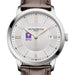 NYU Men's Baume et Mercier 40mm Classima Quartz Watch with Silver Dial & Dark Brown Leather Strap