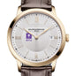 NYU Men's Baume et Mercier 40mm Gold PVD Classima Watch with Silver Dial & Dark Brown Leather Strap Shot #1
