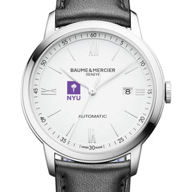 NYU Men's Baume et Mercier 42mm Classima Automatic Watch with White Dial & Black Leather Strap Shot #1