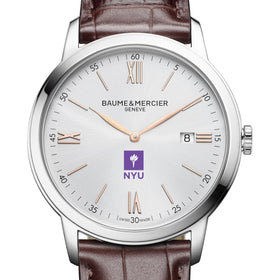 NYU Men's Baume et Mercier 42mm Classima Watch with Silver Dial & Brown Leather Strap Shot #1