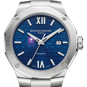 NYU Men's Baume et Mercier 42mm Riviera Watch with Blue Dial & Bracelet Shot #1