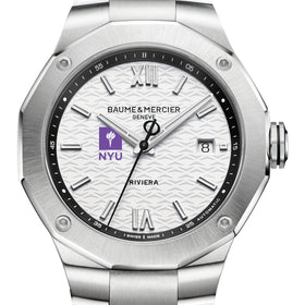 NYU Men's Baume et Mercier 42mm Riviera Watch with White Dial & Bracelet Shot #1