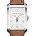 NYU Men's Baume et Mercier 43X27mm Hampton Watch with Silver Dial & Tan Leather Strap
