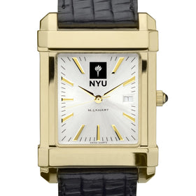 NYU Men&#39;s Gold Watch with 2-Tone Dial &amp; Leather Strap at M.LaHart &amp; Co. Shot #1