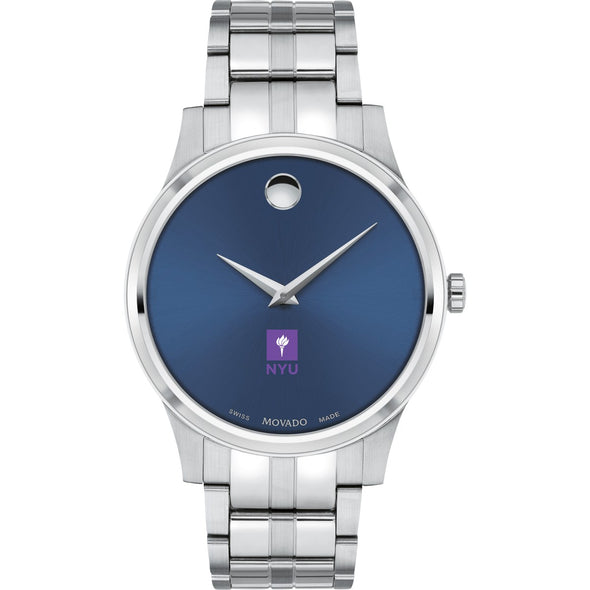 NYU Men's Movado Collection Stainless Steel Watch with Blue Dial Shot #2
