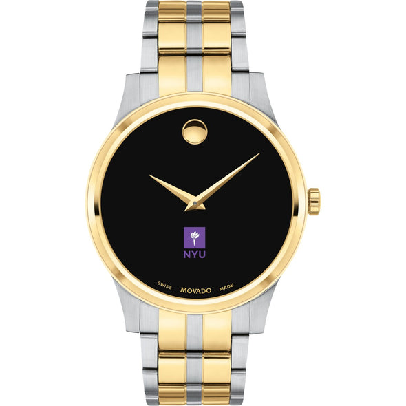 NYU Men's Movado Collection Two-Tone Watch with Black Dial Shot #2