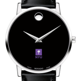 NYU Men&#39;s Movado Museum with Leather Strap Shot #1
