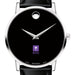 NYU Men's Movado Museum with Leather Strap