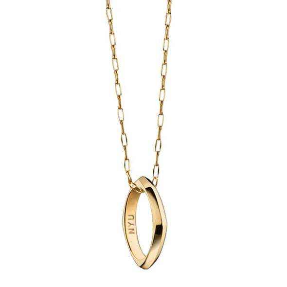 NYU Monica Rich Kosann Poesy Ring Necklace in Gold Shot #1