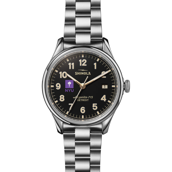 NYU Shinola Watch, The Vinton 38 mm Black Dial Shot #2