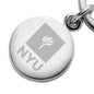 NYU Sterling Silver Insignia Key Ring Shot #2