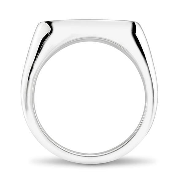 NYU Sterling Silver Round Signet Ring Shot #4