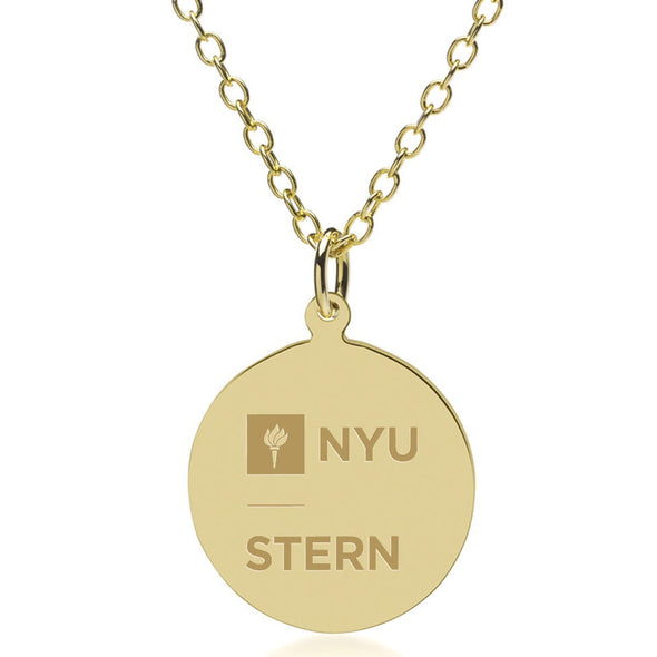 NYU Stern 14K Gold Pendant &amp; Chain Shot #1