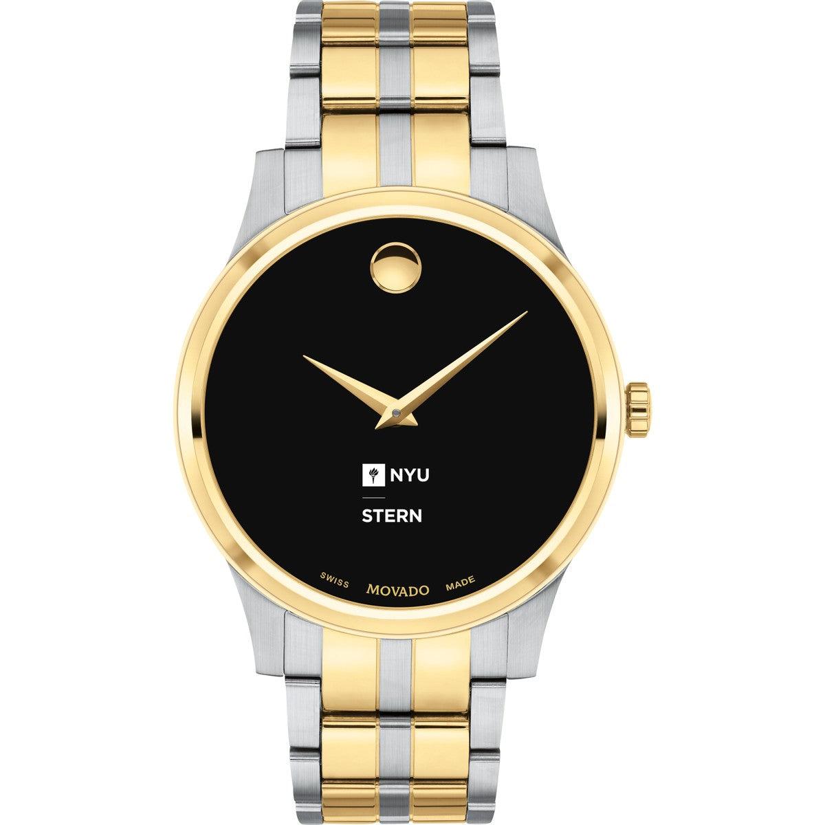 NYU Stern Men's Movado Collection Two-Tone Watch with Black Dial | M ...