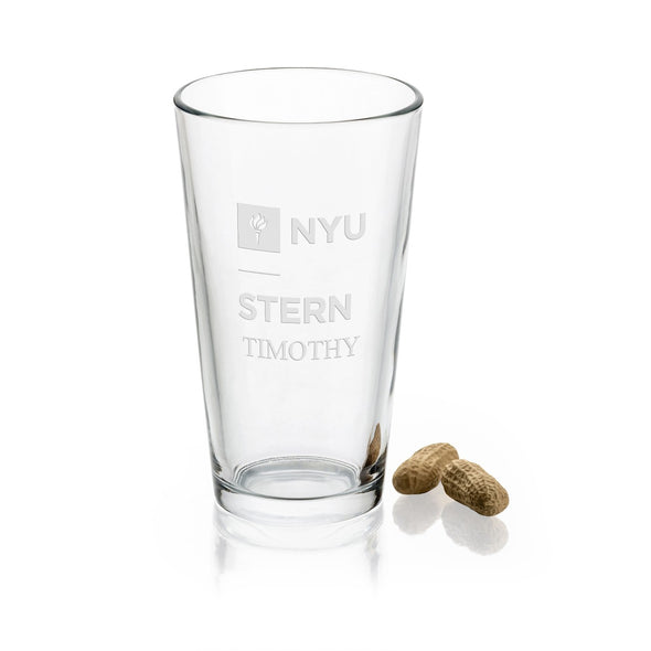 NYU Stern School of Business 16 oz Pint Glass- Set of 4 Shot #1