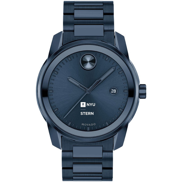 NYU Stern School of Business Men&#39;s Movado BOLD Blue Ion with Date Window Shot #2